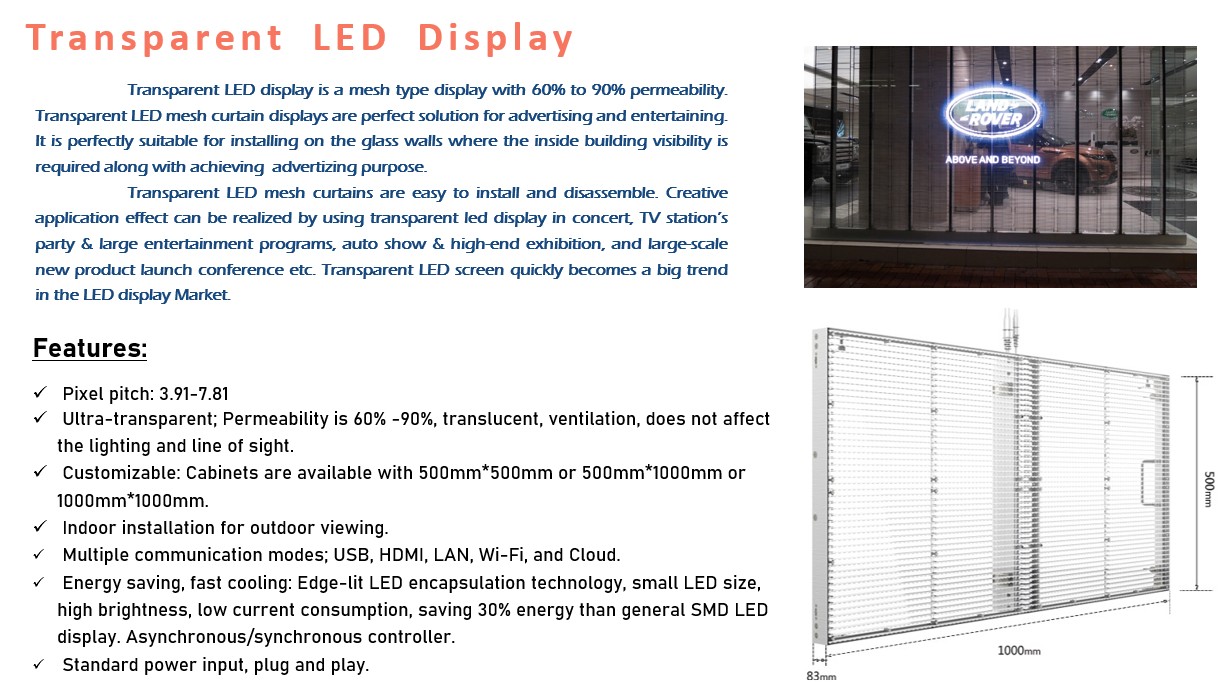 TransparentLED LED Display Series